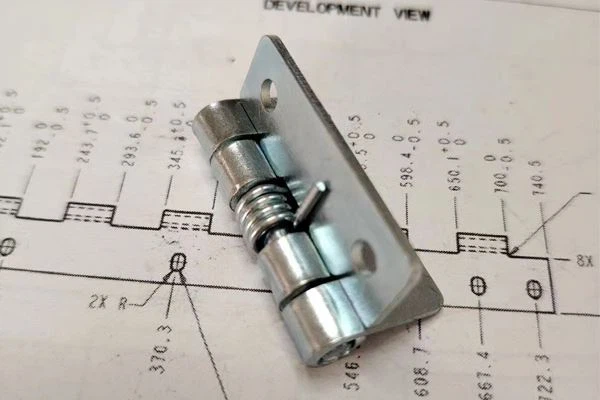 Polished Aluminum Spring Hinges